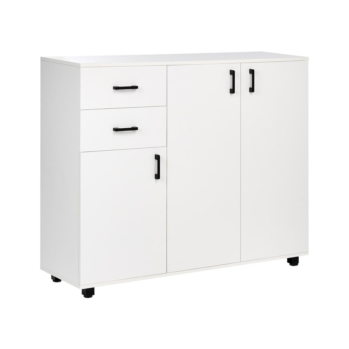 FLUR-SET Weiß Burra - Weiß, Holzwerkstoff (113/97/37cm) - Beliani