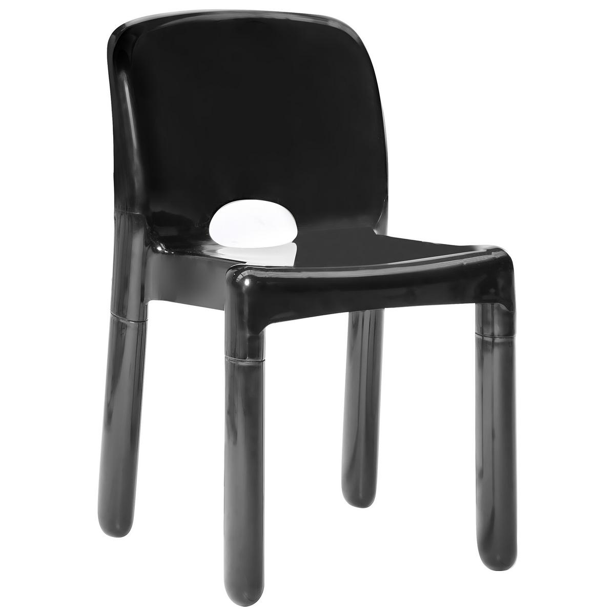 GARTENSTUHL 4er-Set Schwarz Betim - Schwarz, Kunststoff (43/76/49cm) - Beliani