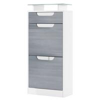 SCHUHSCHRANK Fiesta Avola-Anthrazit / Weiß Hochglanz - Anthrazit, Holzwerkstoff (46/104/23cm) - Vladon