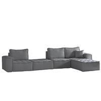 ECKSOFA Sande Xl In Alpine - Anthrazit, Holzwerkstoff/Textil (372/192cm) - Fun Möbel
