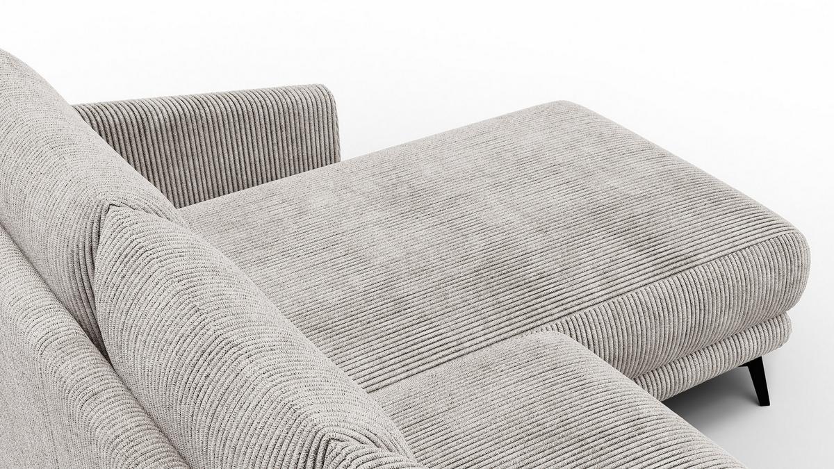 ECKSOFA VILT 3-Sitzer, perlweiß - Schwarz/Weiß, Holzwerkstoff/Textil (221/156cm) - Wozimo