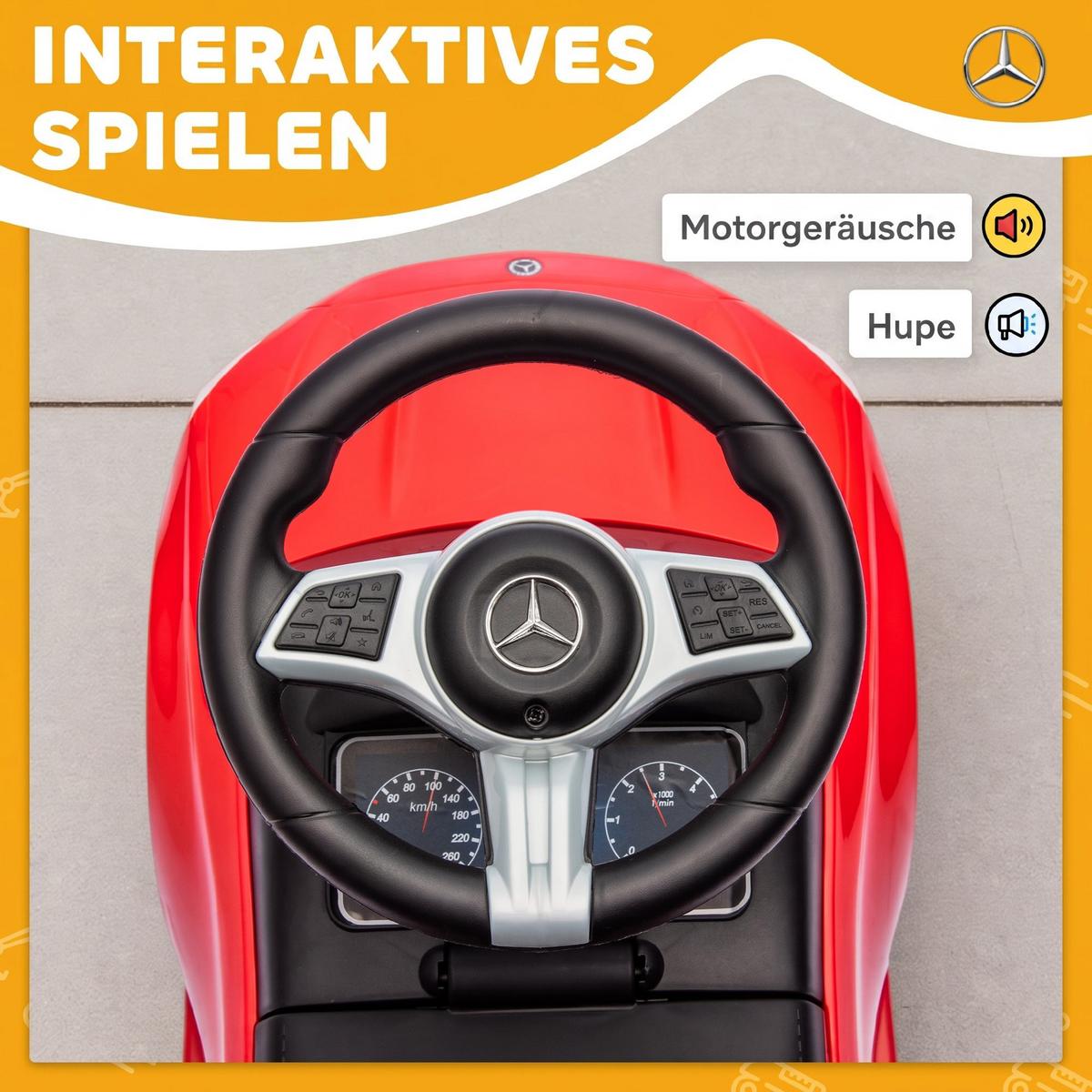 RUTSCHAUTO Kunststoff Stahl Rot - Rot, Kunststoff (65/28/39cm) - AIYAPLAY