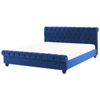 BETT 180/200cm Marineblau Avallon - Blau, Textil (180/200cm) - Beliani