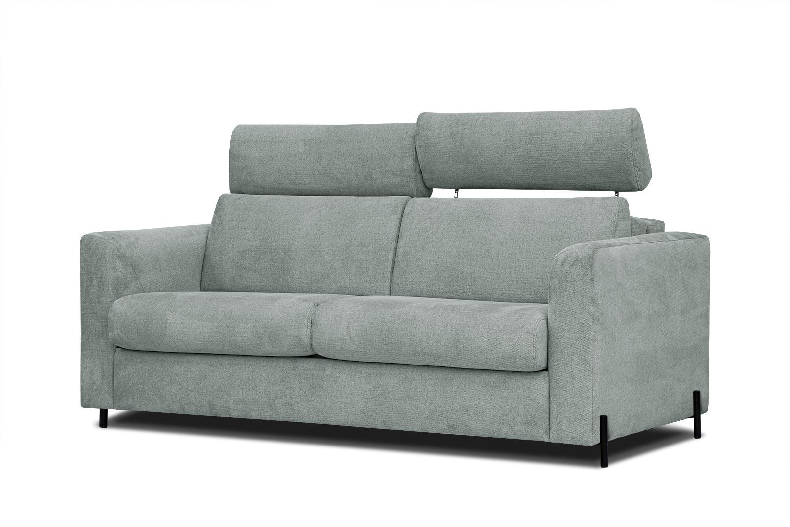 SOFA MEZO 3-Sitzer mit Schlaffunktion, platinfarben - Platinfarben/Schwarz, Holz/Textil (232/90/107cm) - Wozimo