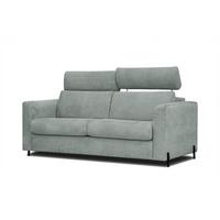 SOFA MEZO 3-Sitzer mit Schlaffunktion, platinfarben - Platinfarben/Schwarz, Holz/Textil (232/90/107cm) - Wozimo