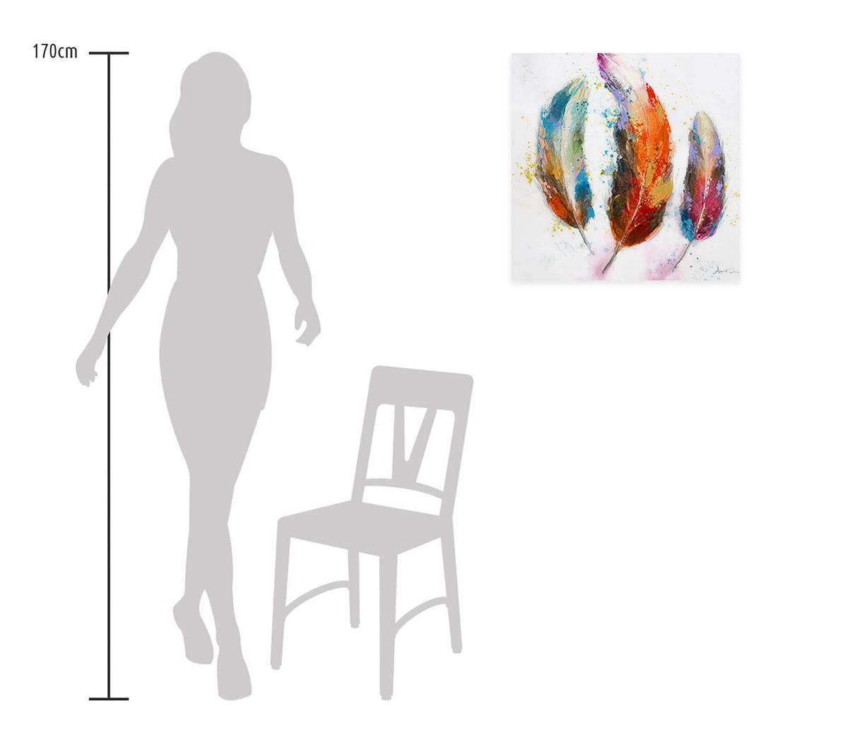 ÖLGEMÄLDE 60/60 cm - Blau/Gelb, Holz/Textil (60/60cm) - KUNSTLOFT