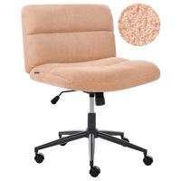 SCHREIBTISCHSTUHL Bouclé Pfirsichrosa Catlin - Pink, Textil (64/80/68cm) - Beliani