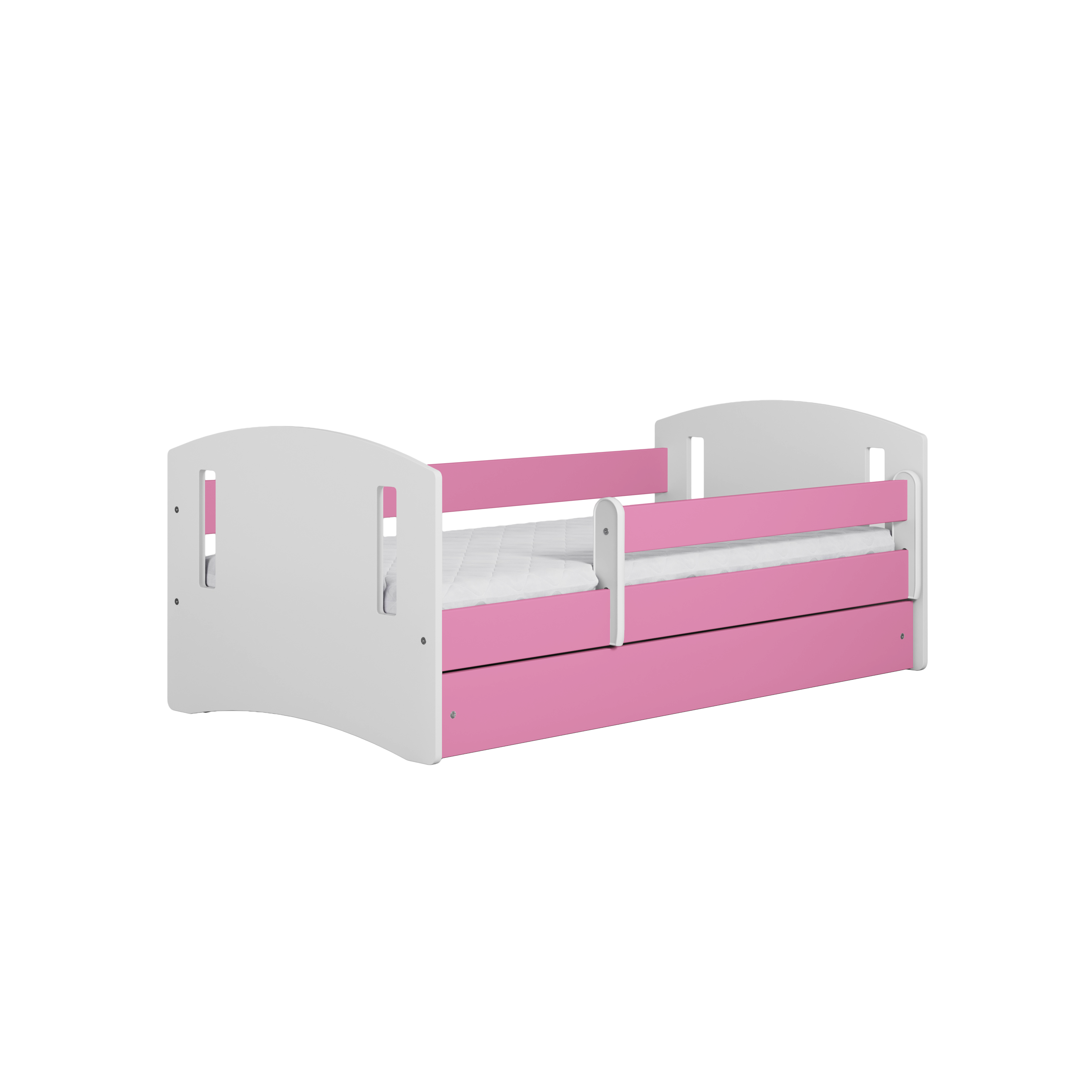 KINDERBETT CLASSIC II mit Schublade und Matratze Rosa 90/65/144 - Rosa, Holzwerkstoff (80/140cm) - RAUMHIRSCH FURNITURE