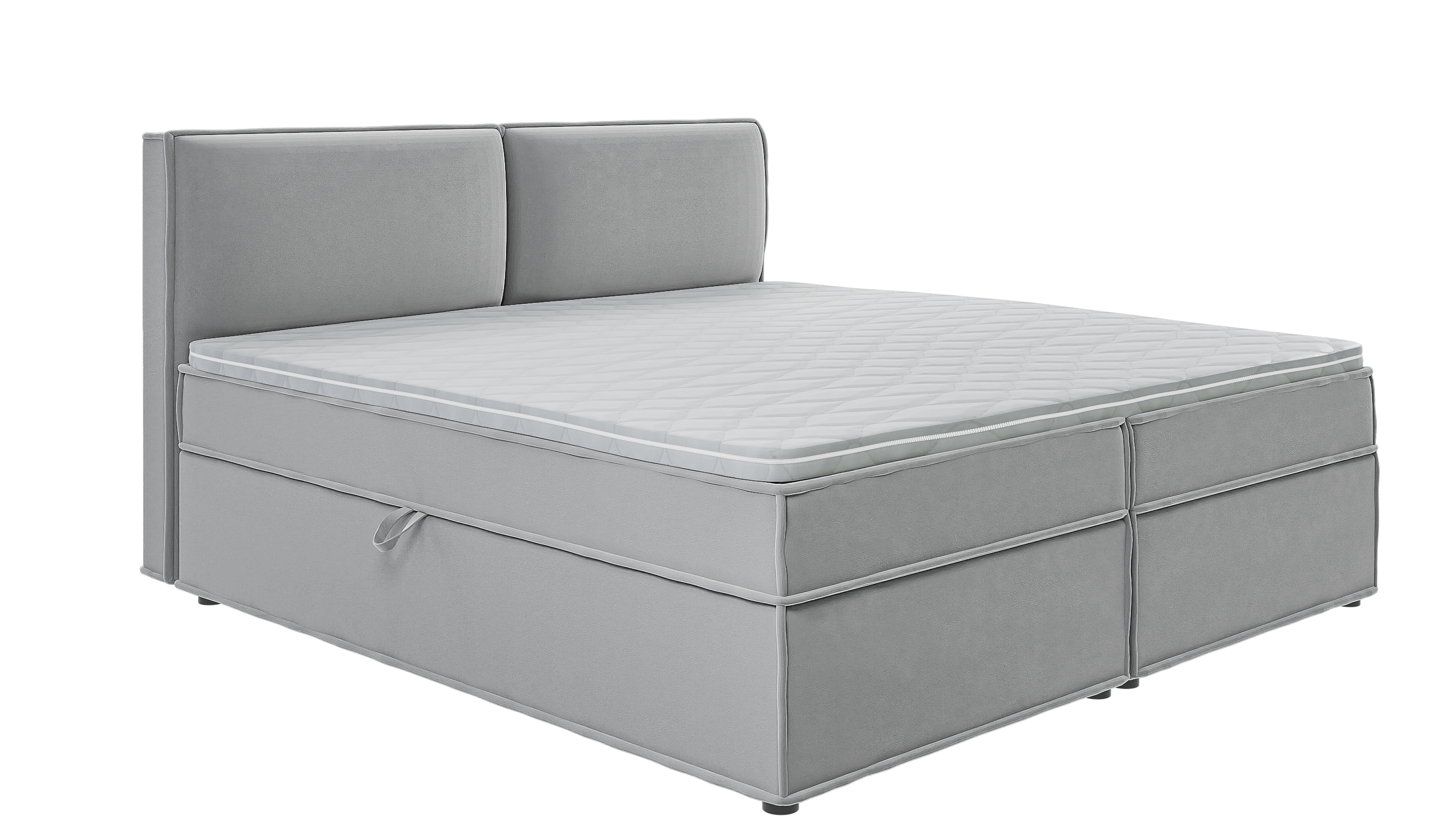 BOXBETT Eclipse 200/200 cm Grau Luxusmicrofaser - Schwarz/Grau, Holz/Kunststoff (200/200cm) - S-Style