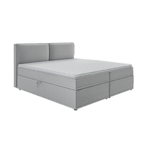 BOXBETT Eclipse 200/200 cm Grau Luxusmicrofaser - Schwarz/Grau, Holz/Kunststoff (200/200cm) - S-Style Möbel