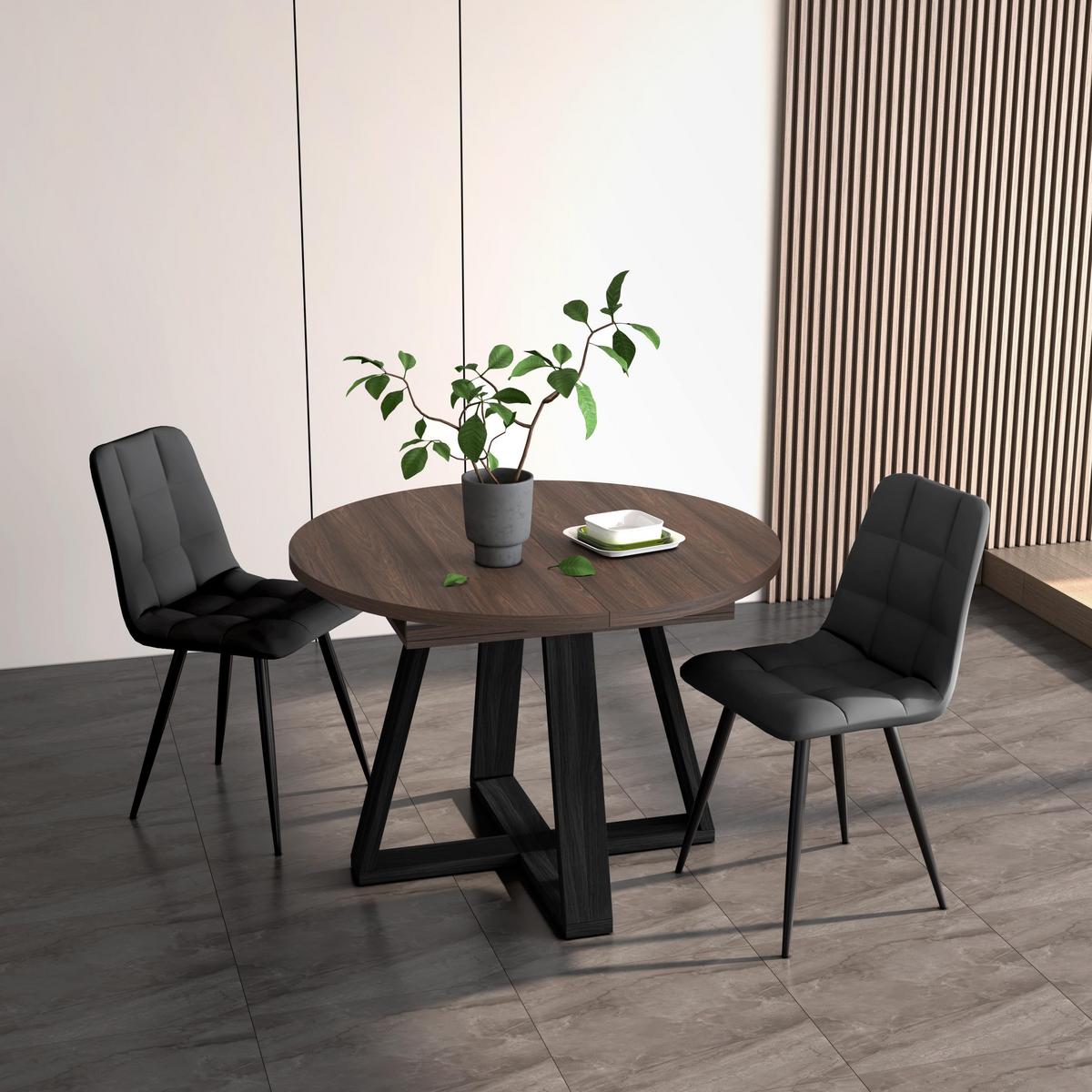 ESSTISCH, Konsolentisch, Dunkler Eiche, 103/103/73cm, Für 6 Gäste - Dunkelbraun, Holzwerkstoff (103/103/73cm) - Skraut Home