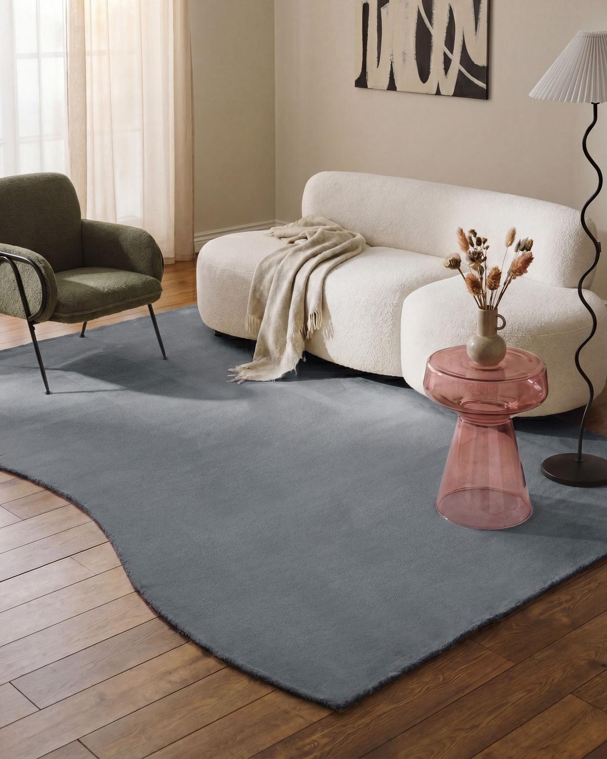 TEPPICH Dunkelgrau 160/230 cm Tangra - Dunkelgrau/Grau, Kunststoff (160/230cm) - Beliani