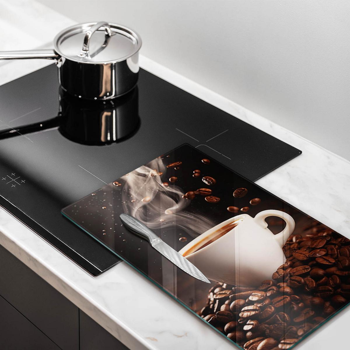 GLASPLATTE 30x52 cm Heiße Tasse Kaffee - Multicolor, Glas (30/52cm) - Wallfluent