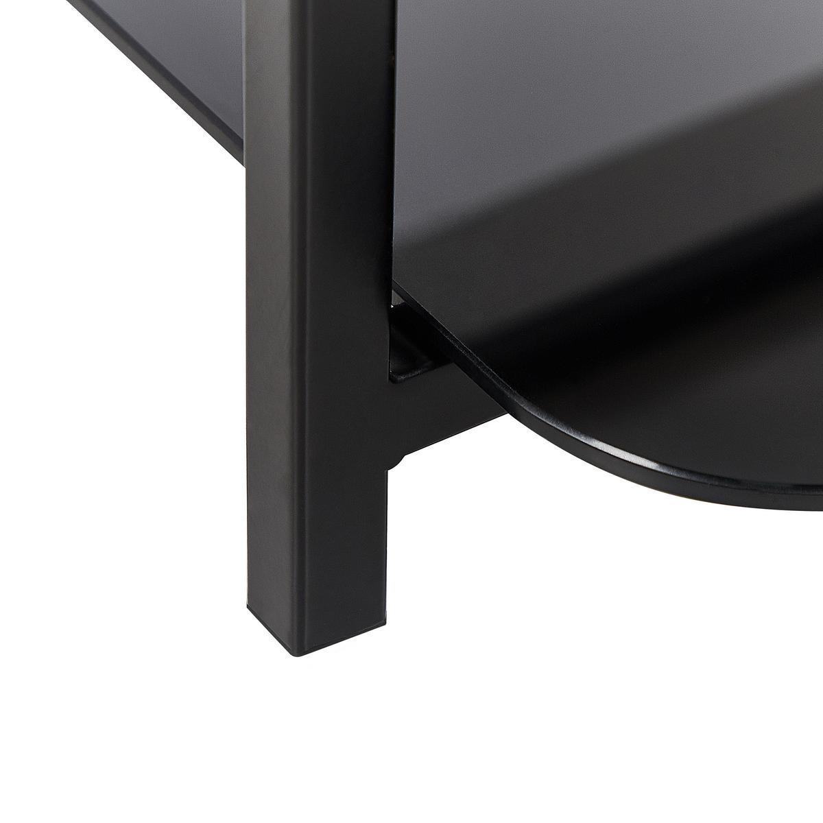 COUCHTISCH Marmor Optik weiß/schwarz rechteckig Gloster - Schwarz/Weiß, Glas (47/77/40cm) - Beliani