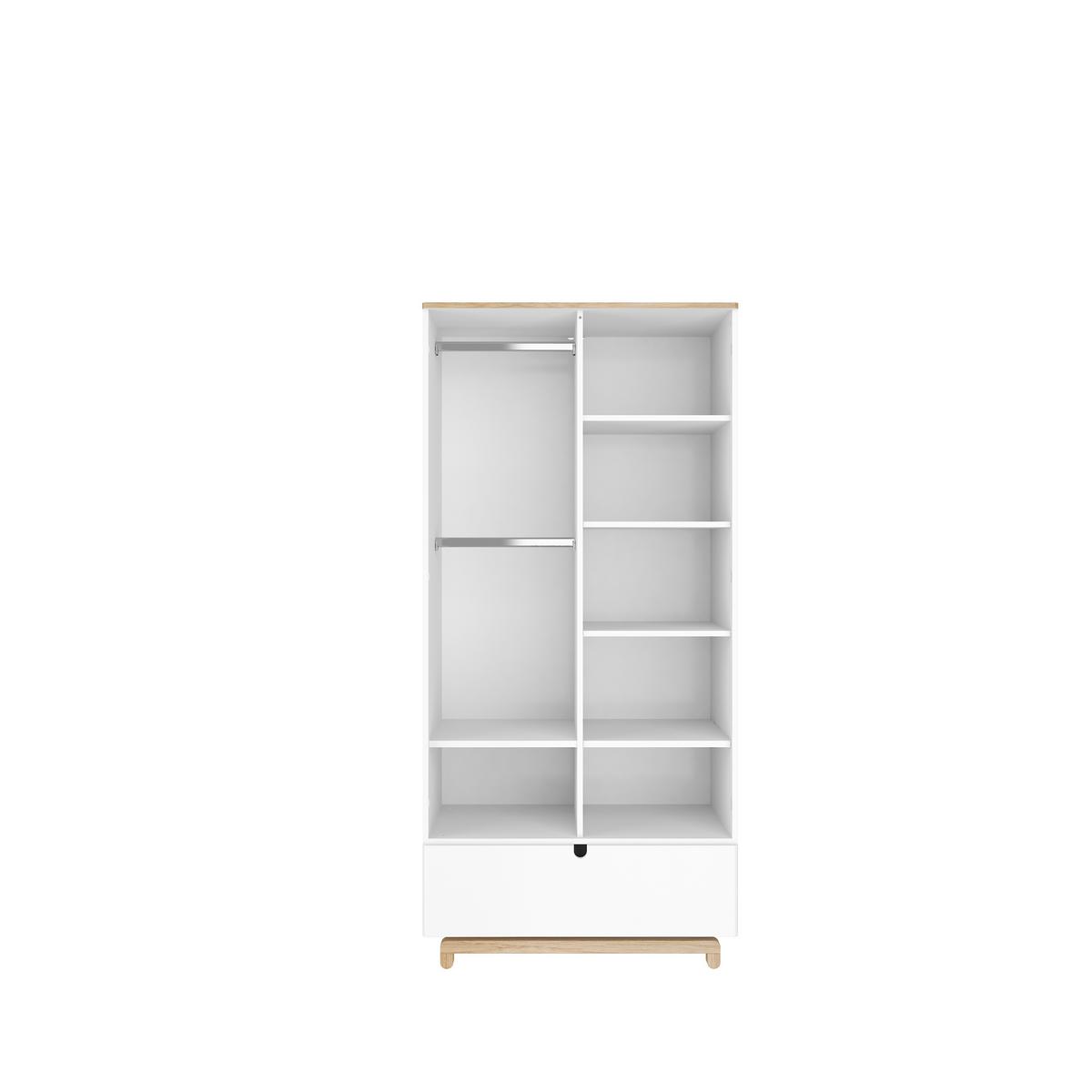 KINDERKLEIDERSCHRANK Nomi, 2-türig – ideal für das Kinderzimmer Weiß - Weiß, Holzwerkstoff (90/190/50cm) - RAUMHIRSCH FURNITURE