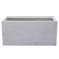 BLUMENTOPF Weiß Myra - Weiß, Naturmaterialen (37cm) - Beliani