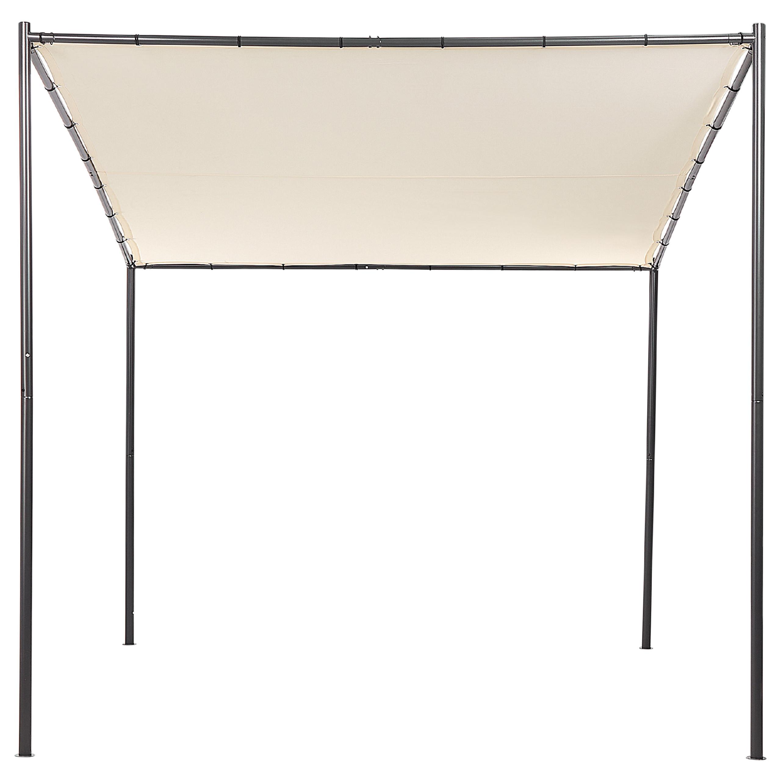 PERGOLA Stahl Beige 282/294 cm Vimino - Beige/Schwarz, Kunststoff (282/282/294cm) - Beliani