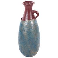 DEKOVASE Terrakotta blau Velia - Blau, Stein (50cm) - Beliani