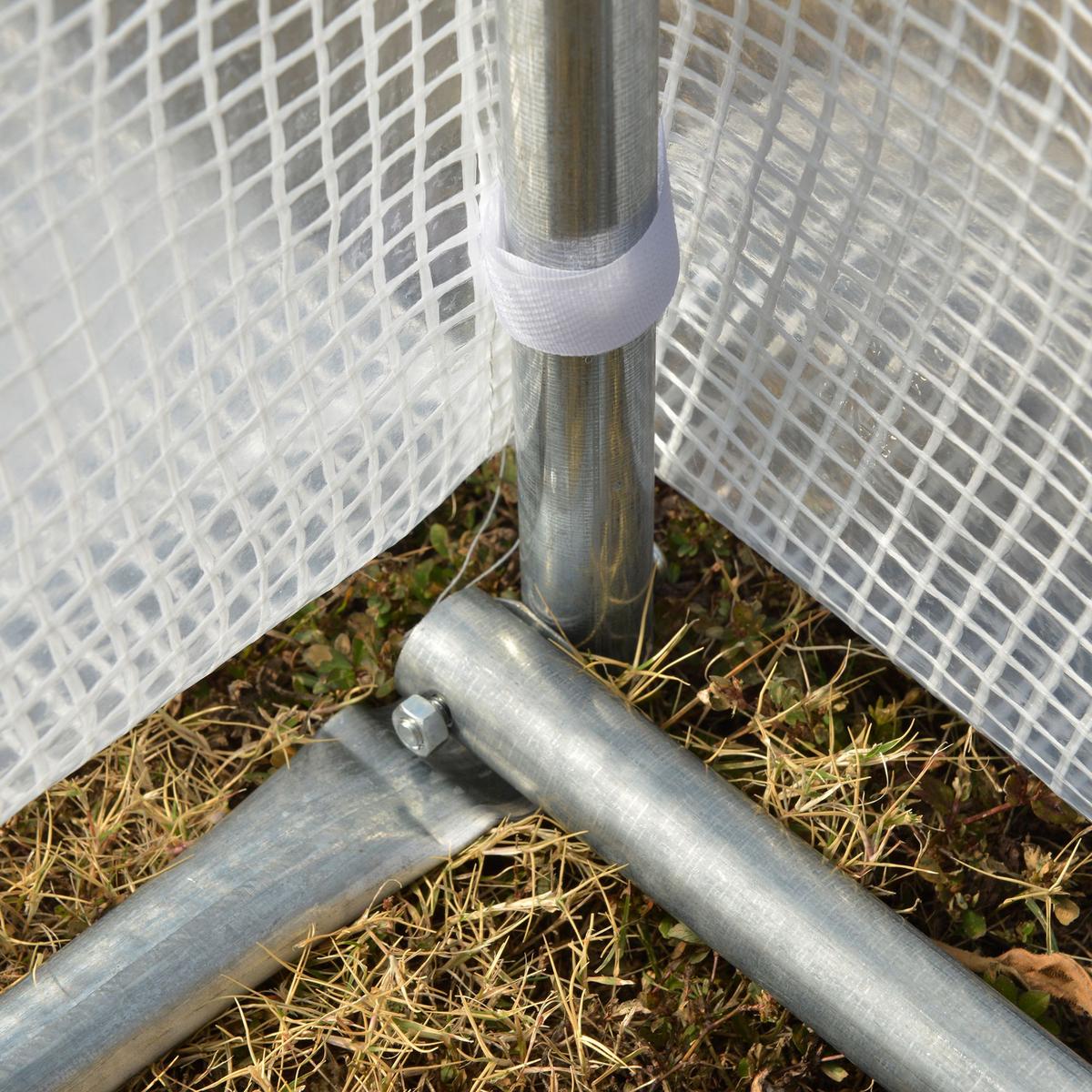 FOLIENGEWÄCHSHAUS mit aufrollbar Abdeckungen, UV-Schutz, Verzinkter Stahl, PE, Weiß - Weiß, Metall (300/200/397cm) - Outsunny