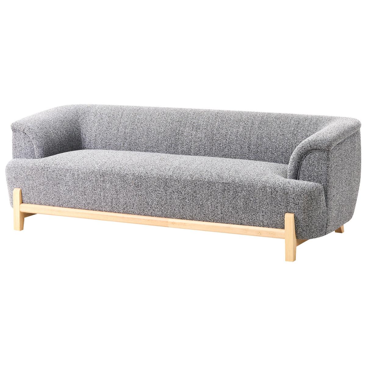 SOFA-SET 5-Sitzer Stoff Dunkelgrau Alnor - Dunkelgrau/Braun, Textil (205/67/85cm) - Beliani