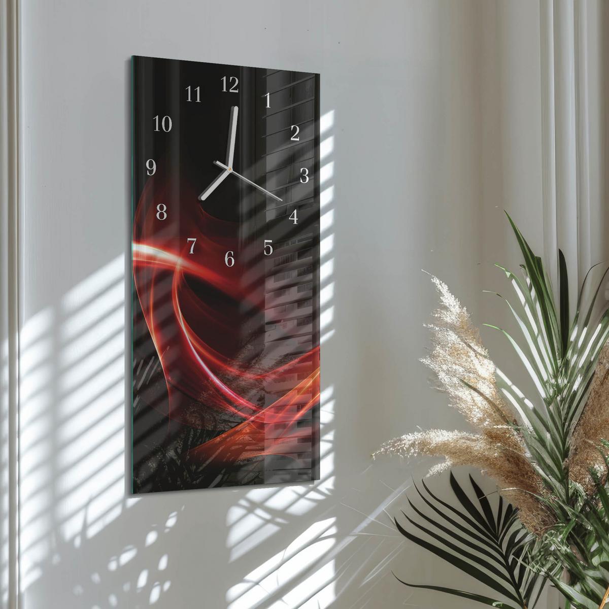 WANDUHR aus Glas 30x60 cm - Abstraktion - Multicolor, Glas (30/60/0.4cm) - TULUP