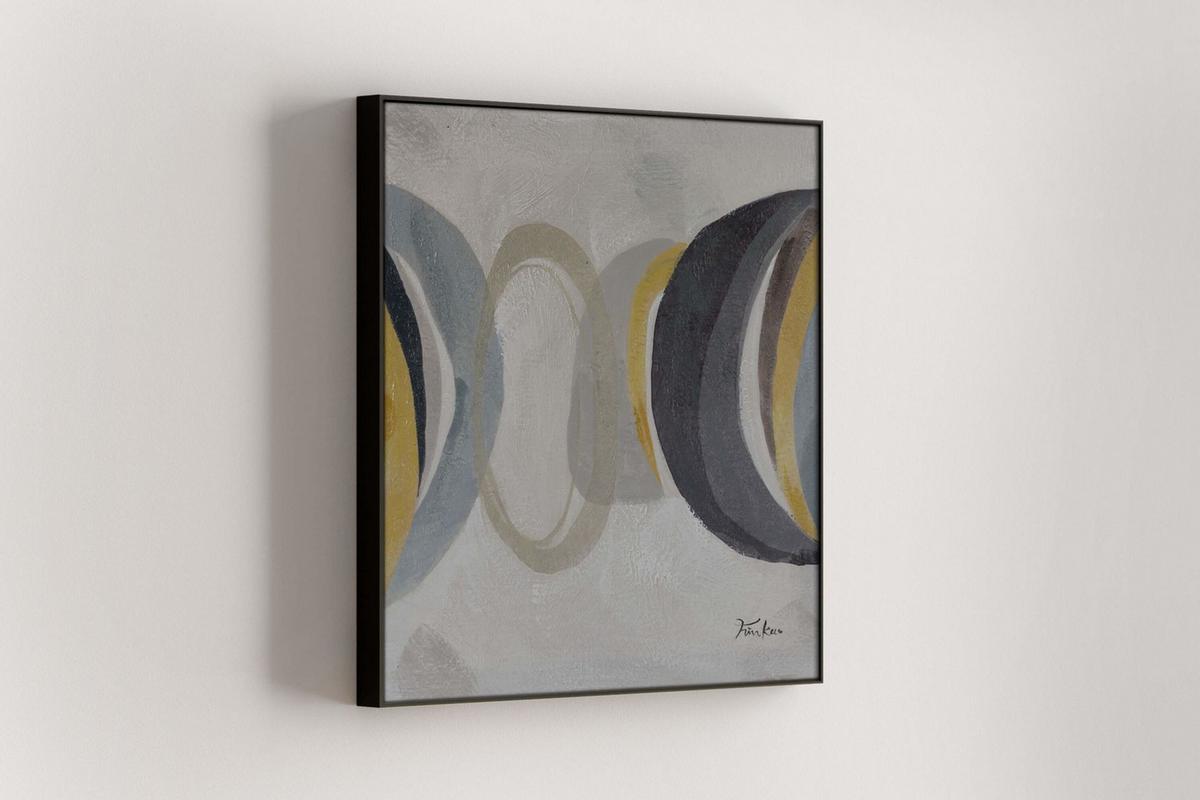 ACRYLBILD HANDGEMALT 40/40 cm - Beige/Grau, Holz/Textil (40/40cm) - KUNSTLOFT