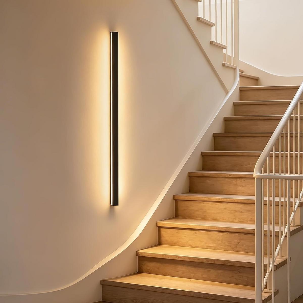 LED WANDLEUCHTE Dünthar 100/3.8/2.5 cm - Schwarz, Kunststoff/Metall (3.8/2.5/100cm) - ZMH