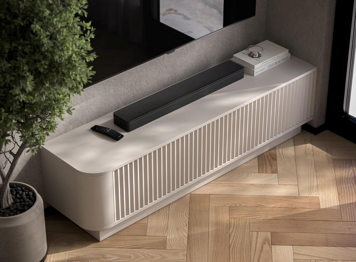 TV-LOWBOARD Aurora Kaschmir matt 140 cm mit Sockel - Kaschmir, Holzwerkstoff (140/37/35cm) - Meble Lindner