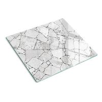 GLASPLATTE 60x52 cm Steinmauer - Weiß, Glas (60/0.4/52cm) - TULUP