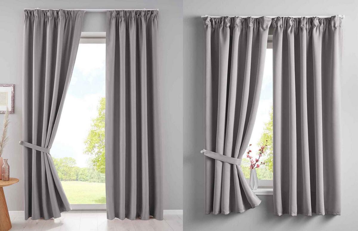 VORHANG »NewYork« HxB 160x140 cm Grau - Grau, Textil (140/160cm) - Gardinenbox
