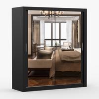 KLEIDERSCHRANK Milan 180 cm, 180/215/64, 2-türig, schwarz - Schwarz, Holzwerkstoff (180/215/64cm) - imoebel24