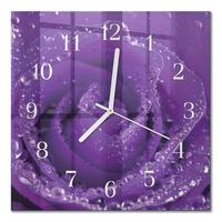 WANDUHR aus Glas 30x30 cm - Rose - Lila, Glas (30/30/0.4cm) - TULUP