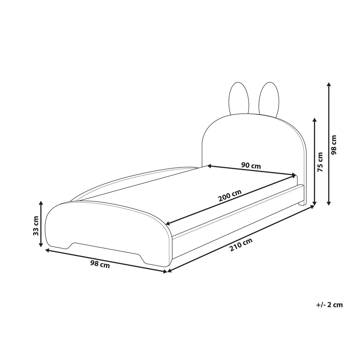 KINDERBETT 90x200 cm Weiß Perros - Creme, Textil (90/200cm) - Beliani