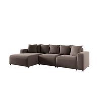 ECKSOFA Megan In Salvador - Braun, Holzwerkstoff/Textil (331/165cm) - Fun Möbel