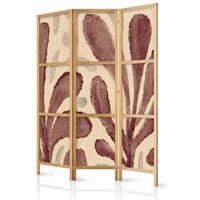 PARAVENT Japanischer 3-tlg 135x172 cm Abstrakte Bl tter - Multicolor, Holz/Textil (135/172/3cm) - Muralo