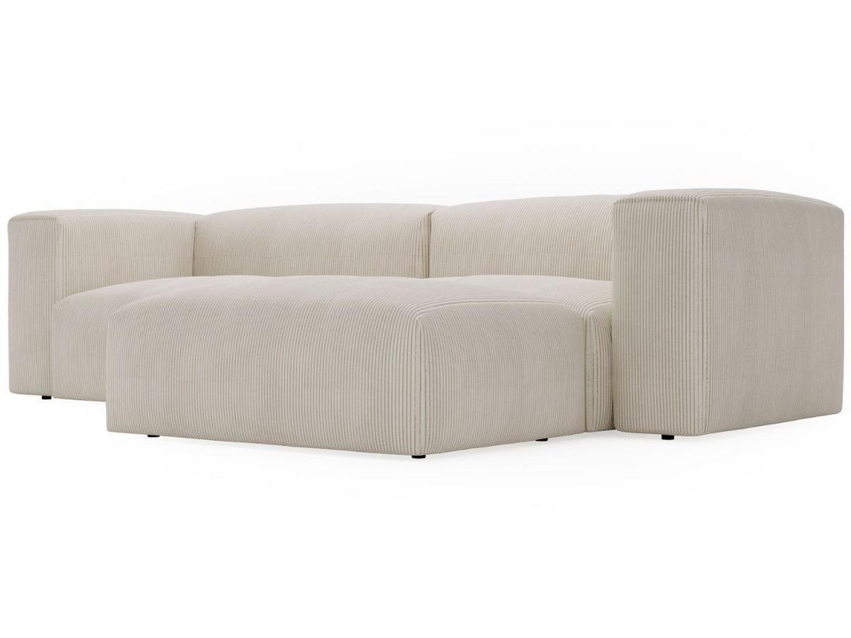 ECKSOFA Landi Creme Rechts - Creme/Schwarz, Kunststoff/Textil (240/180cm) - Graingold