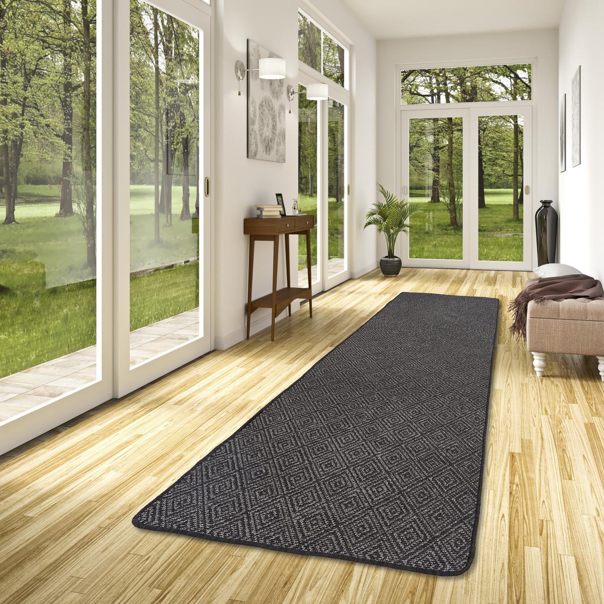 IN- UND OUTDOOR TEPPICH LÄUFER BEIDSEITIG NEWPORT - Anthrazit, Textil (100/100cm) - Snapstyle