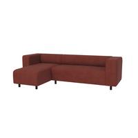 ECKSOFA Tove Terrakotta Cord - Ottomane links - Terracotta/Schwarz, Holz/Kunststoff (240/142cm) - S-Style Möbel