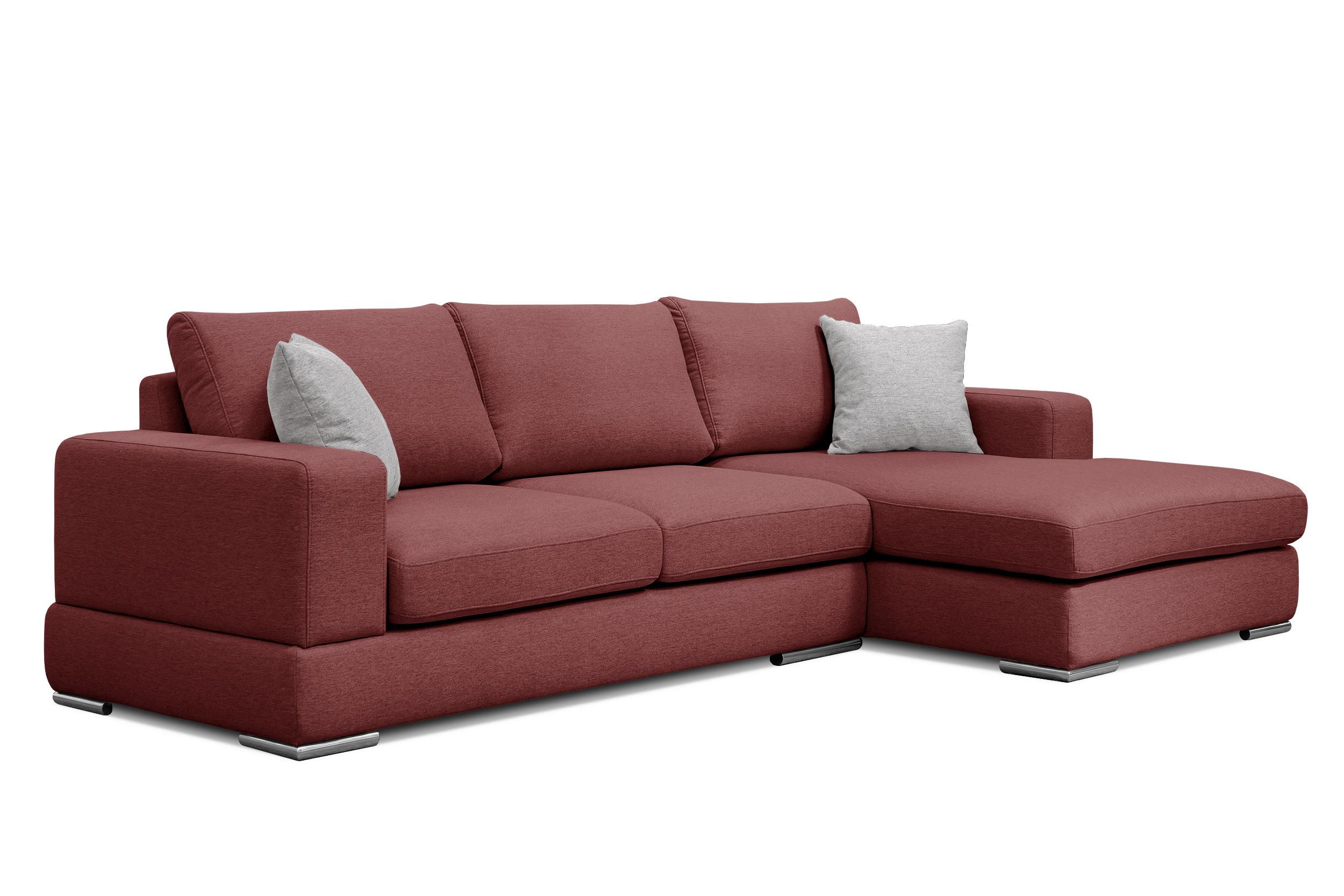 ECKSOFA OTTO 4-Sitzer, bordeaux - Bordeaux, Holzwerkstoff/Textil (279/159cm) - Wozimo