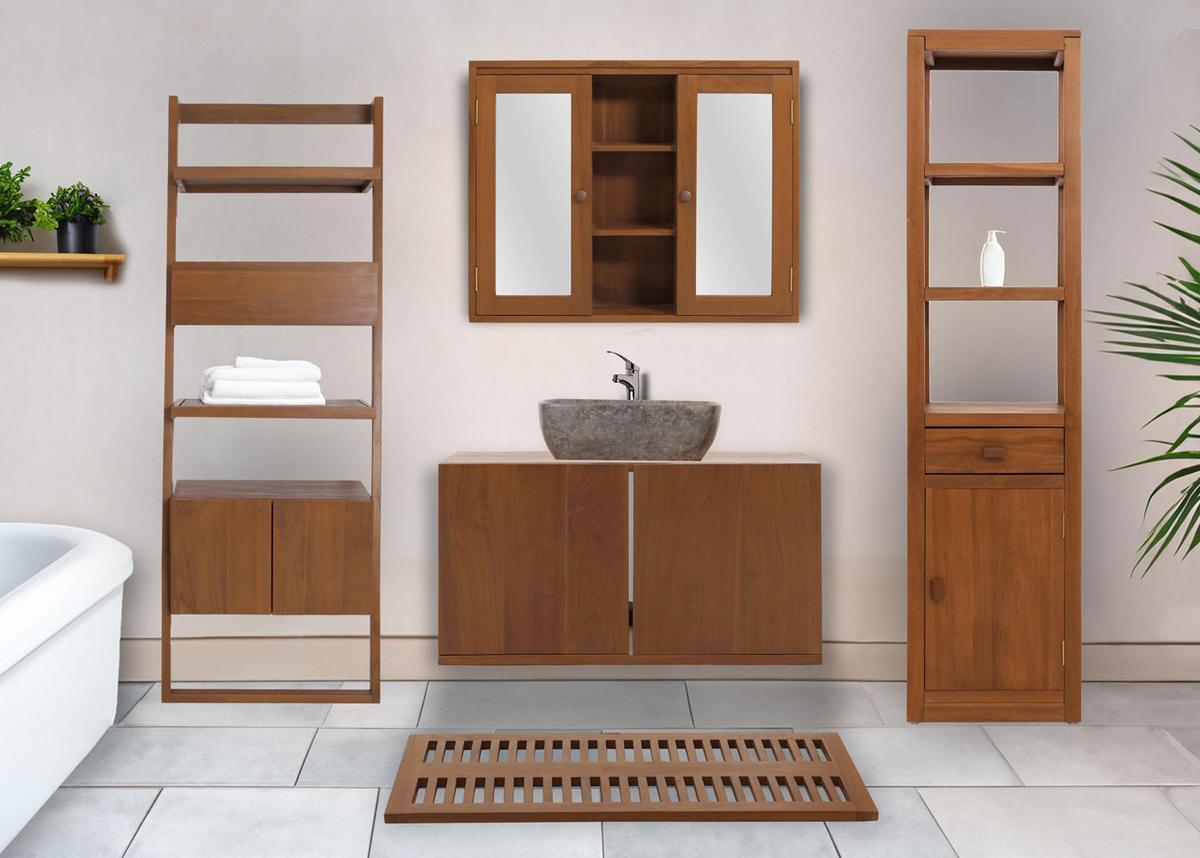 WASCHBECKENUNTERSCHRANK Braun - Braun, Holz (80/40/40cm) - MCW