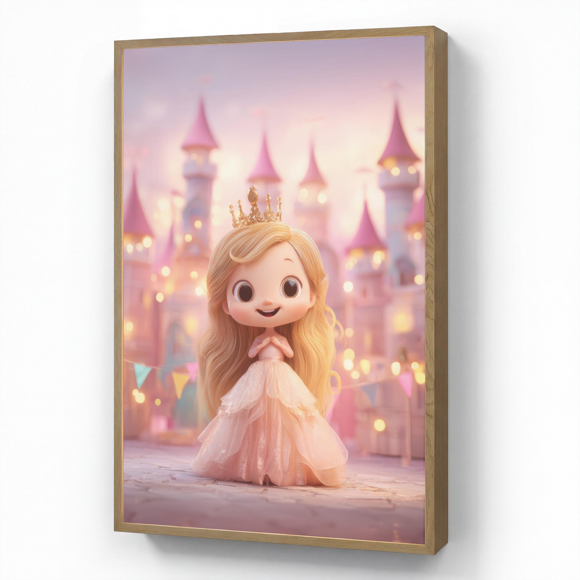NACHTTISCHLAMPE MIT AKKU Prinzessin - Rosa - Schloss 60x90 cm - Rosa, Holzwerkstoff (8/60/90cm) - OnlyWow