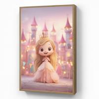 WANDLEUCHTE MIT AKKU Prinzessin - Rosa - Schloss 70x100 cm - Rosa, Holzwerkstoff (70/100/8cm) - OnlyWow