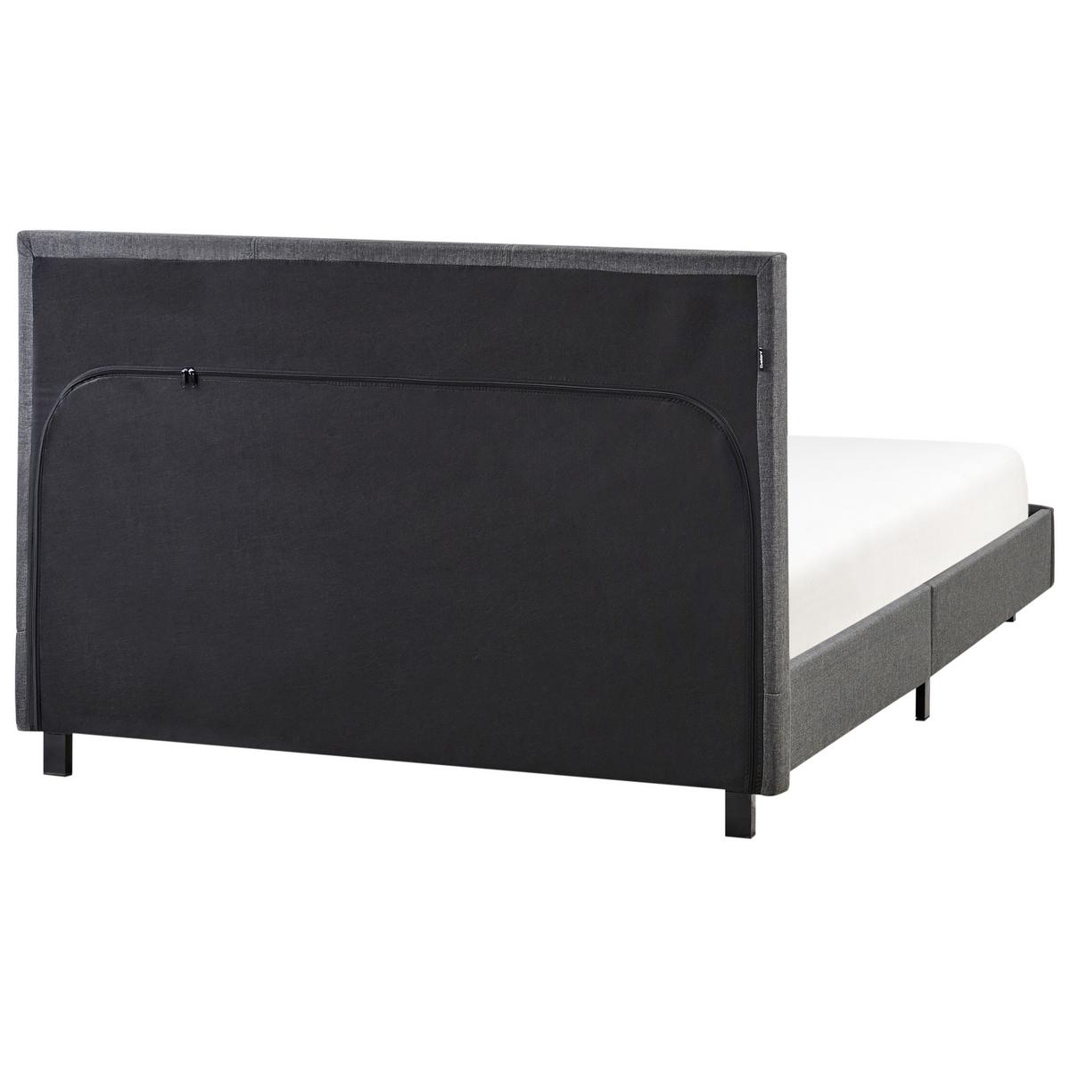 BETT mit Lattenrost 120/200 cm Stoff Grau Albi - Grau, Textil (120/200cm) - Beliani