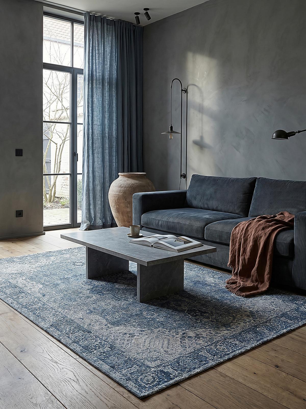 TEPPICH COQUET, im Vintage-Stil, Blau, 120 x 170 cm - Blau, Textil (170/120cm) - KADIMA DESIGN