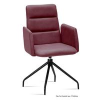 ARMLEHNSTUHL drehbar (2er-Set) Domona 52x92x60 Schwarz/Marsala - Brombeere/Schwarz, Kunststoff (60/92/52cm) - 58aufmkessel