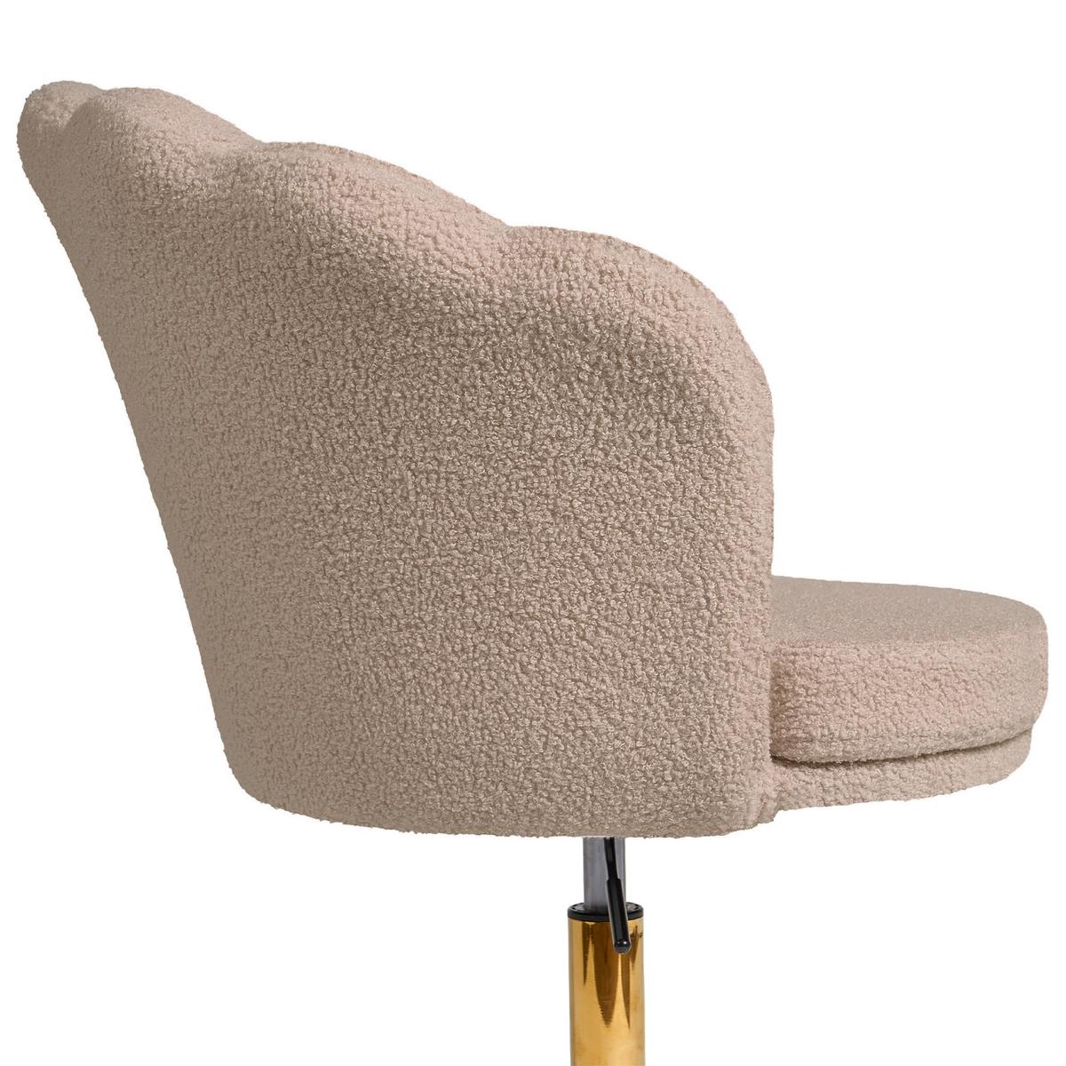 SCHREIBTISCHSTUHL Bouclé Beige Monticello - Beige, Textil (60/79/60cm) - Beliani