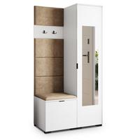 GARDEROBENSCHRANK VIRA 95/181/51 cm Modern Garderobe-Set Weiß - Weiß/Mokka, Holzwerkstoff (95/181/51cm) - MASSENO