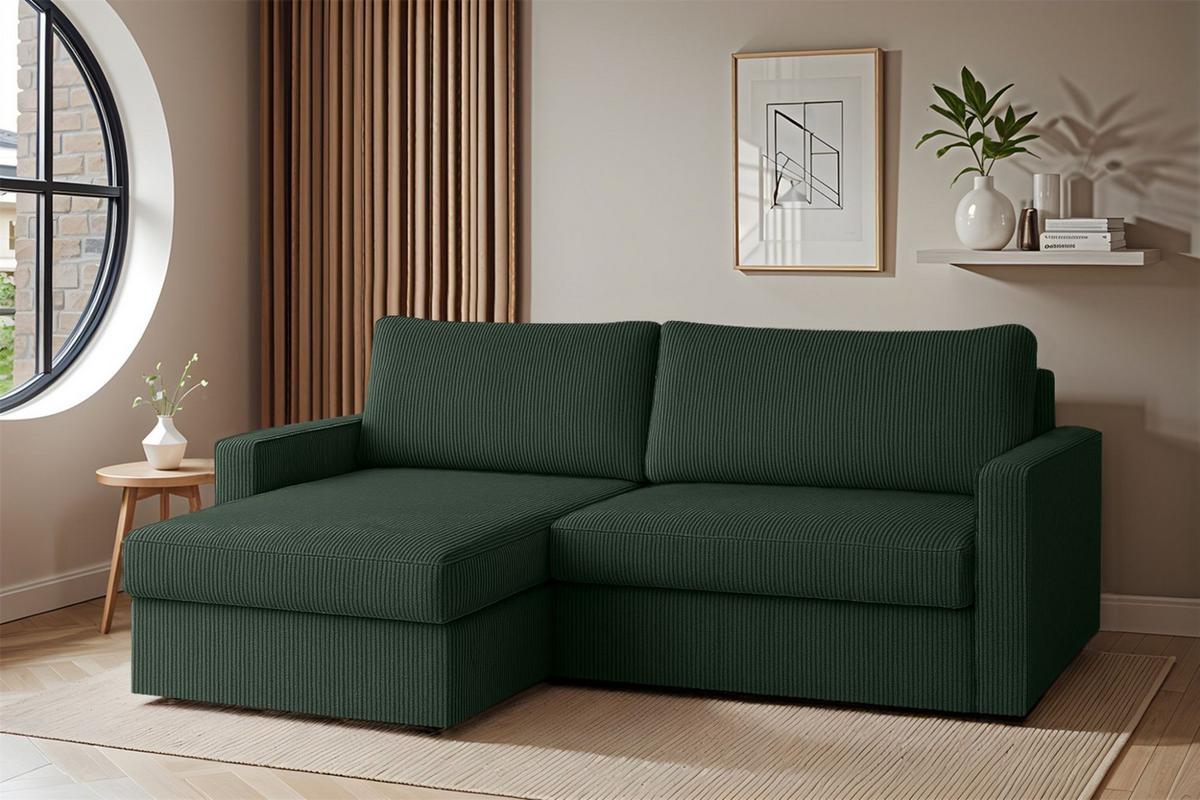ECKSOFA Bendik In Poso - Grün, Holzwerkstoff/Textil (224/140cm) - Fun Möbel