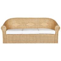 GARTENSOFA 3-Sitzer Rattan natürlich Livadeia - Naturfarben, Naturmaterialien (75/82/202cm) - Beliani