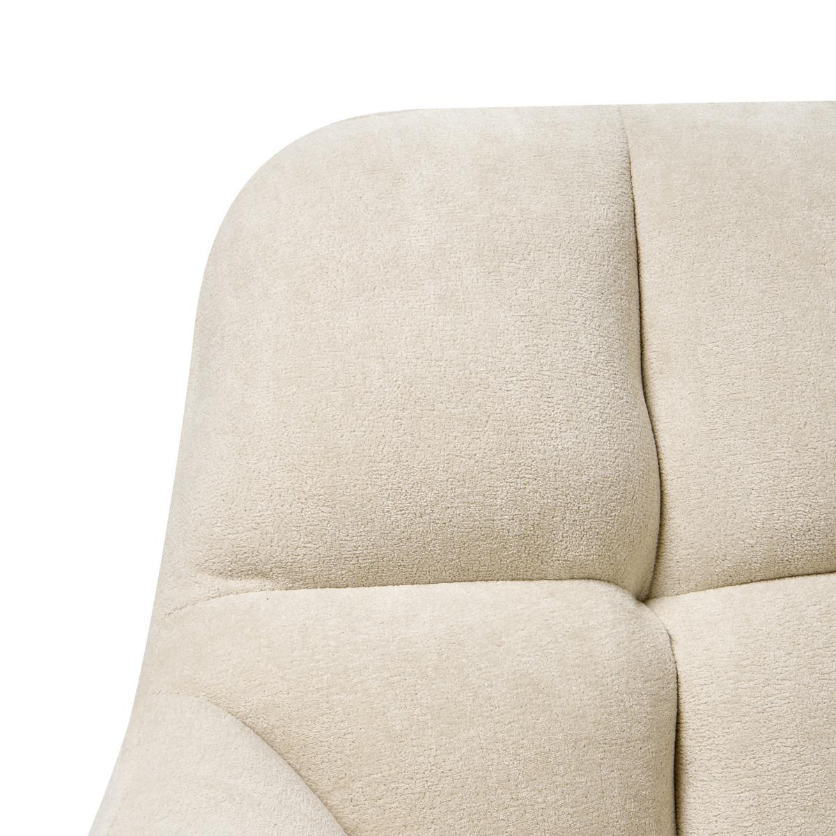 SCHREIBTISCHSTUHL Samtstoff Hellbeige Palmdale - Beige, Textil (58/87/61cm) - Beliani